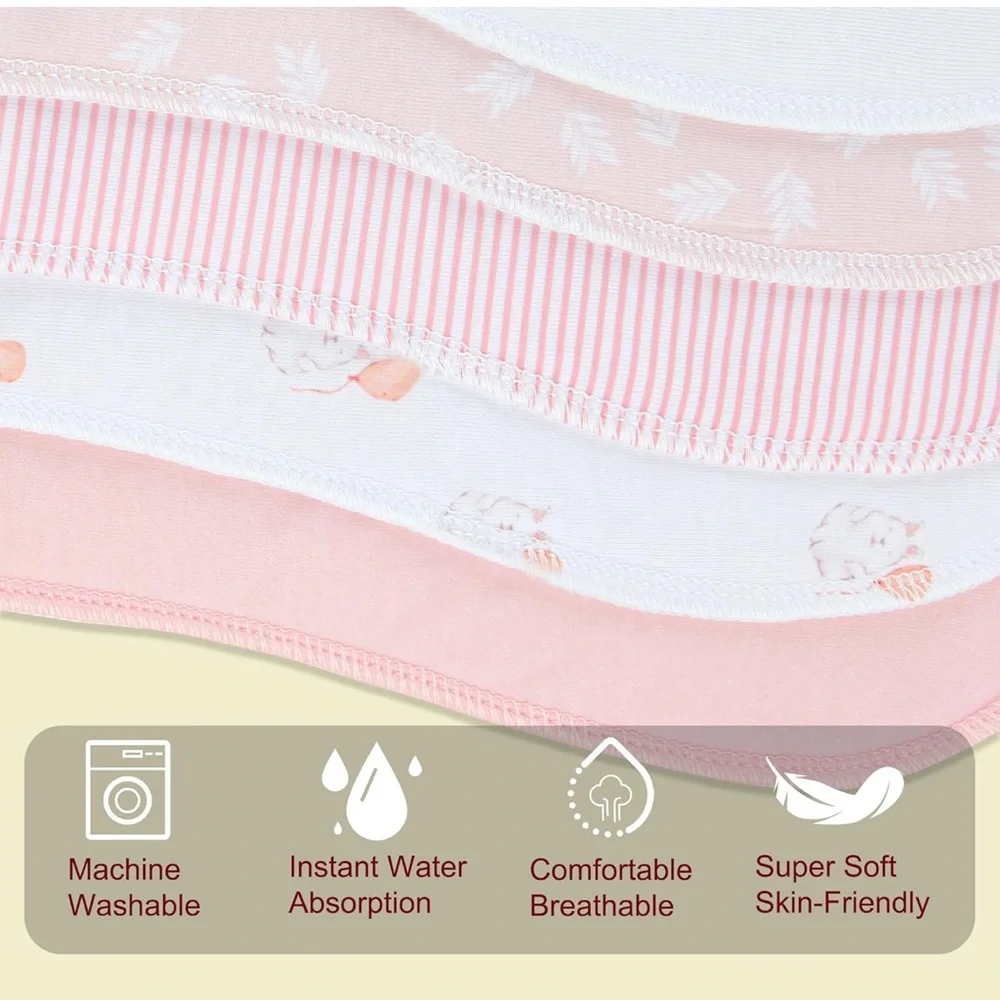 12 Pack Baby Burp Cloths 3 Layers Thicken Cotton Absorbent Soft Spit Up Bibs